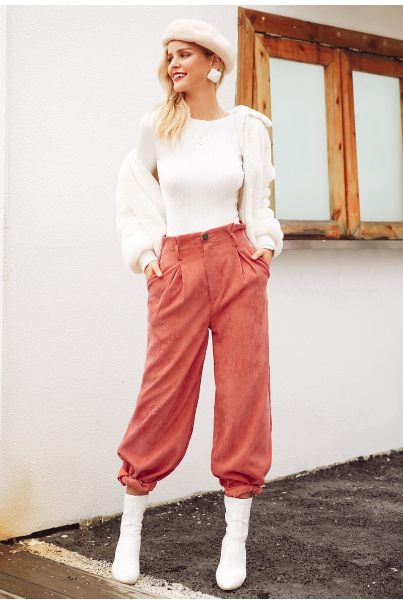 Corduroy Wide Leg Pants