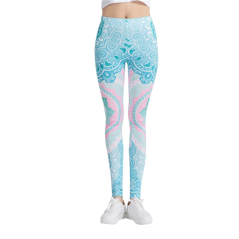 Round Ombre Printing Leggings