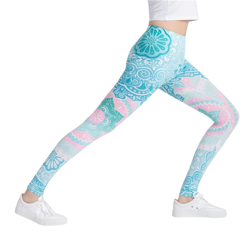 Round Ombre Printing Leggings