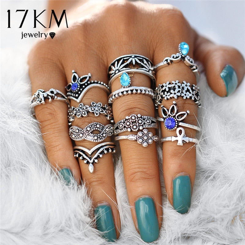 Retro Flower Infinite Knuckle Rings