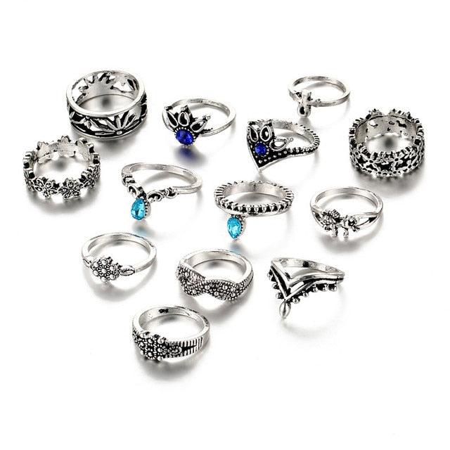 Retro Flower Infinite Knuckle Rings