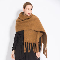 Solid Colour Scarf with Tassel