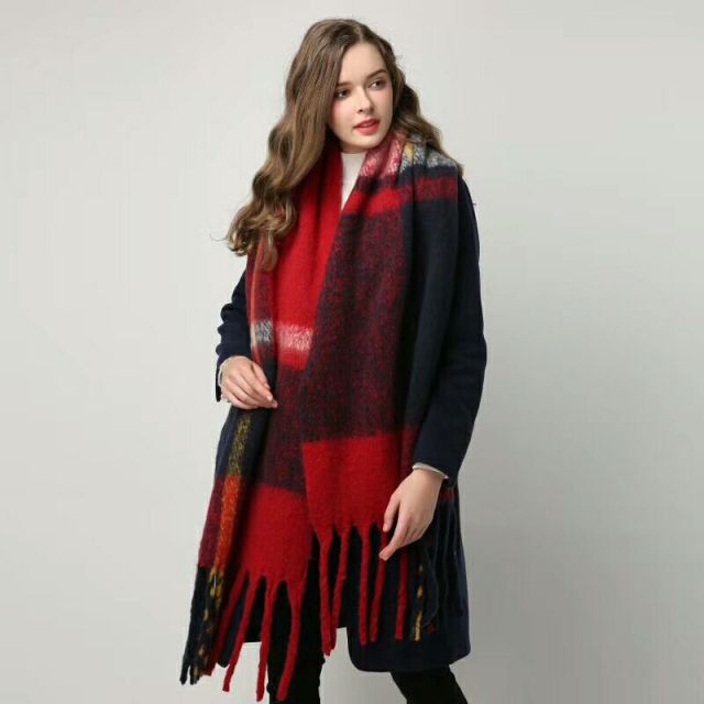 Solid Colour Scarf with Tassel