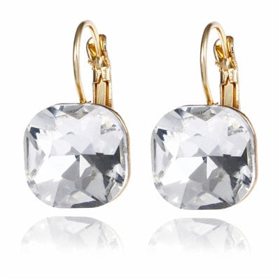 Fashion Gold Color Square Stud Earrings