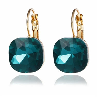 Fashion Gold Color Square Stud Earrings