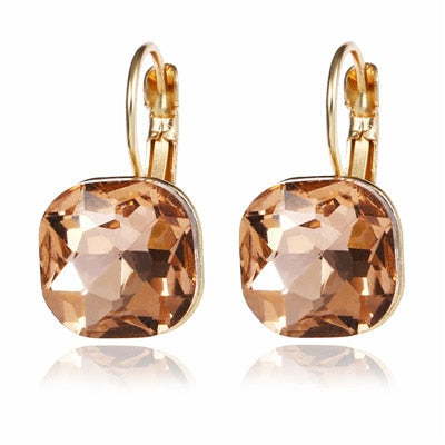 Fashion Gold Color Square Stud Earrings