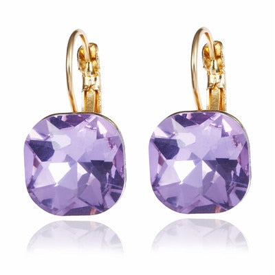 Fashion Gold Color Square Stud Earrings