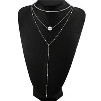 Crystal Multi Layer Long Choker Necklace