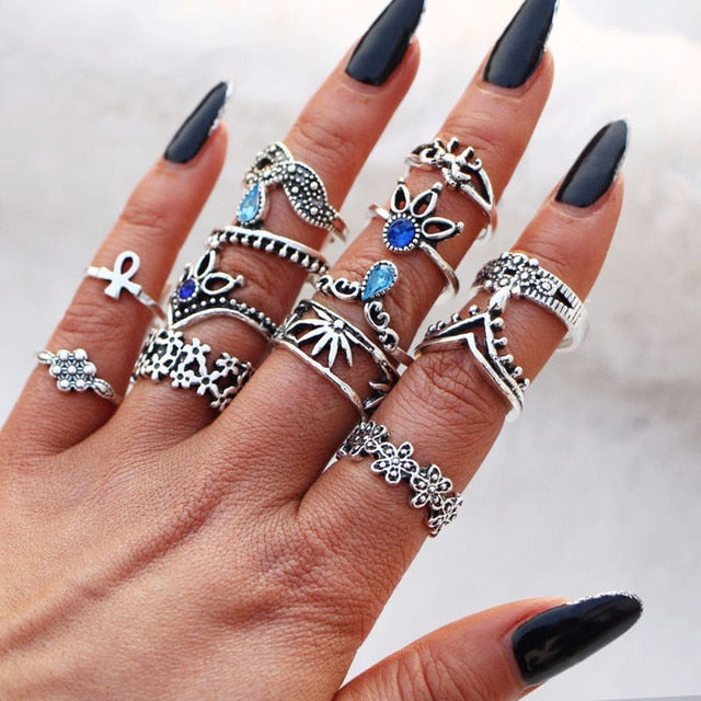 Fashion Gold Color Knuckle Rings Set