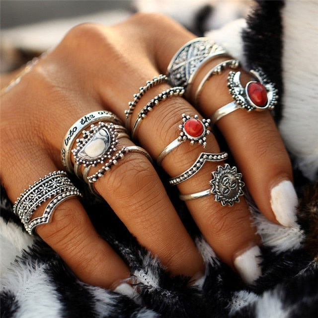 Fashion Gold Color Knuckle Rings Set