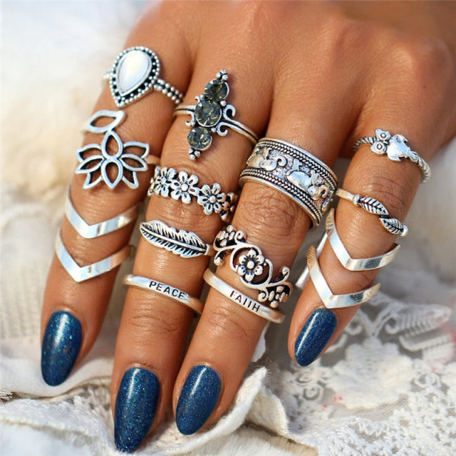 Fashion Gold Color Knuckle Rings Set