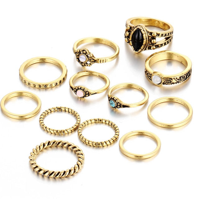 Fashion Gold Color Knuckle Rings Set