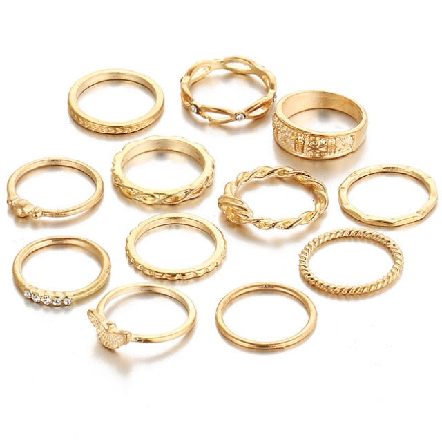 Fashion Gold Color Knuckle Rings Set