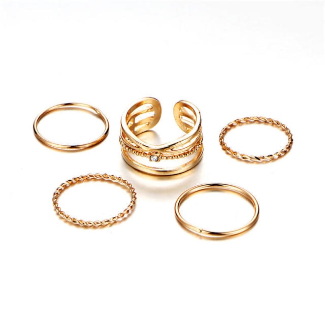 Fashion Gold Color Knuckle Rings Set