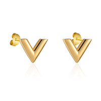 Stereoscopic V Pattern Stud Earrings