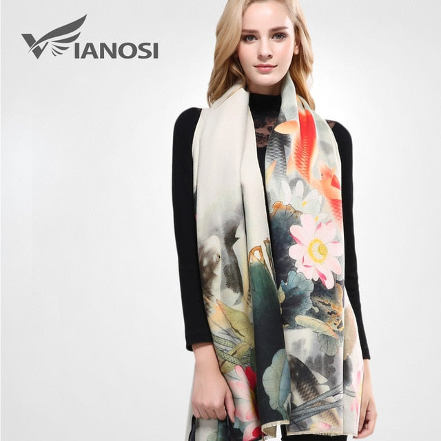 Floral Print Winter Scarf