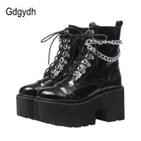 Patent Leather Gothic Black Boots