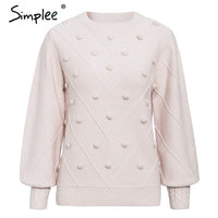 Elegant Fur Pompon Sweater