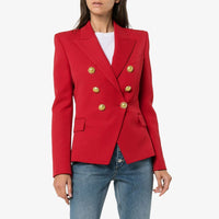 Notched Neck Solid Blazer