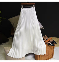 Vintage Pleated Midi Long Skirt