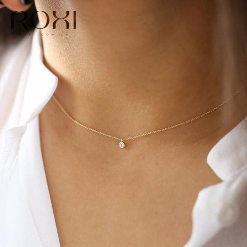 925 Sterling Silver Simple Round Necklace