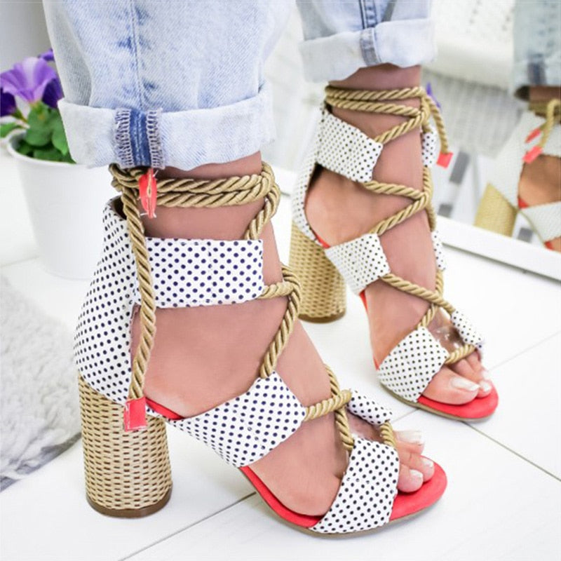 Colourful Block High Heels