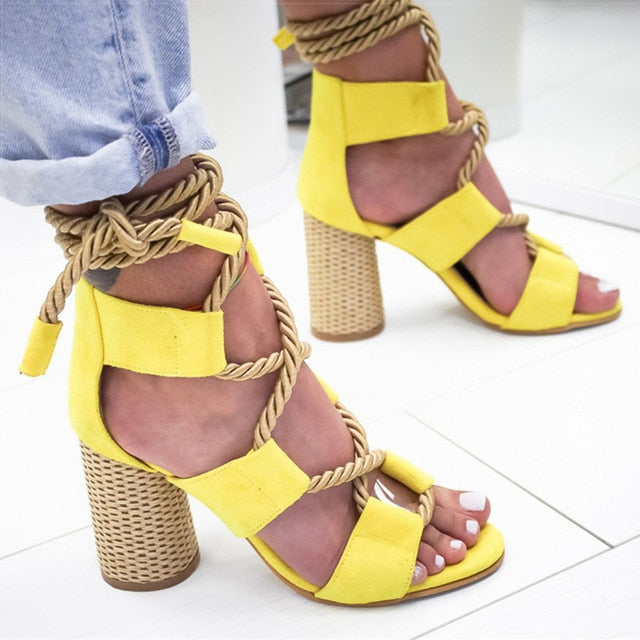 Colourful Block High Heels