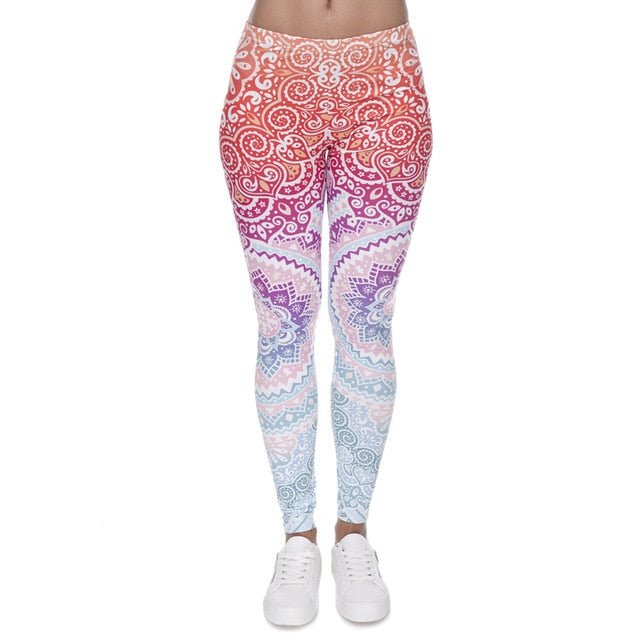 Aztec Round Ombre Printed Leggings