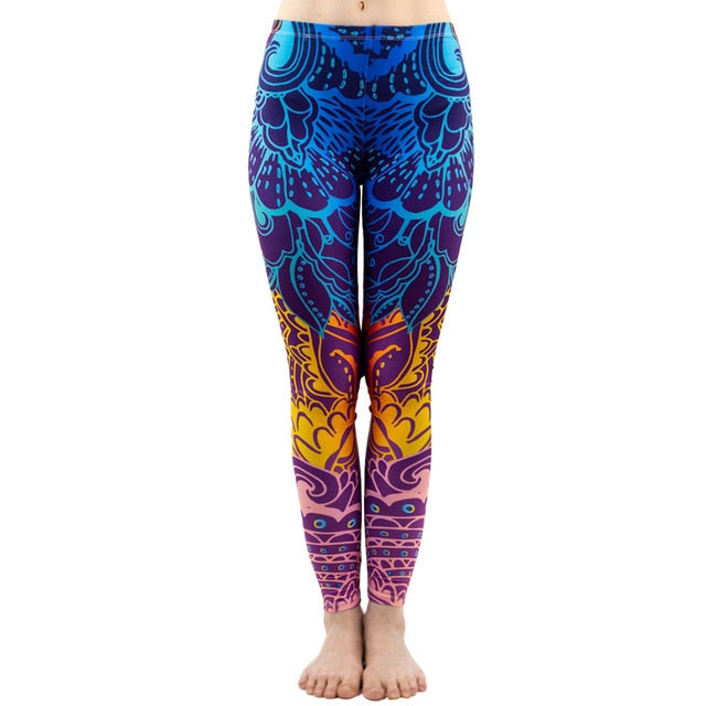 Aztec Round Ombre Printed Leggings