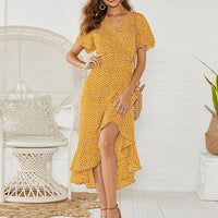 Summer Beach Maxi Dress with Ruffles