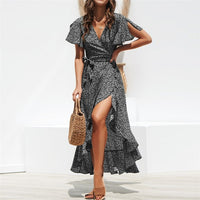 Summer Beach Maxi Dress with Ruffles