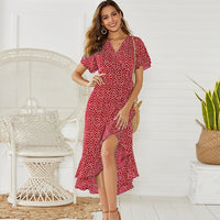 Summer Beach Maxi Dress with Ruffles