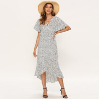 Summer Beach Maxi Dress with Ruffles