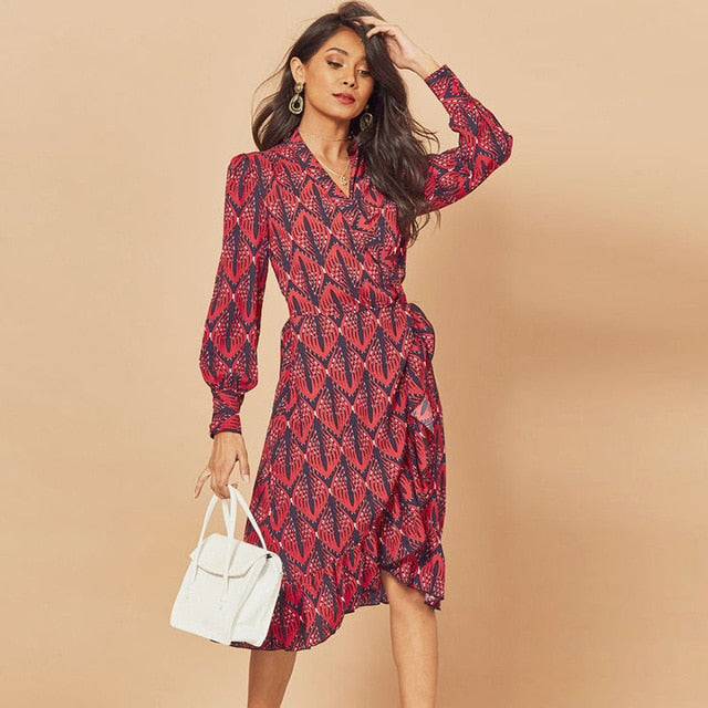 Printed Ruffle Dress