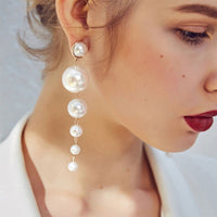 Trendy Elegant Big Simulated Pearl Earrings