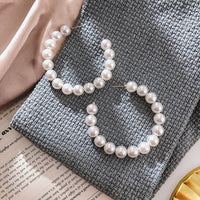 Trendy Elegant Big Simulated Pearl Earrings