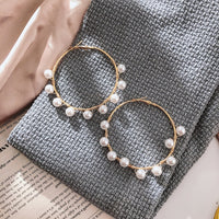 Trendy Elegant Big Simulated Pearl Earrings