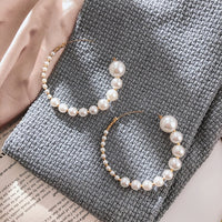 Trendy Elegant Big Simulated Pearl Earrings