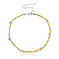 Lovely Daisy Flowers Colorful Beaded Necklace