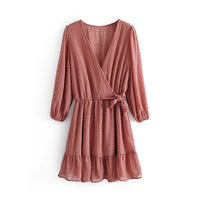 Casual Ruffles Lace Chiffon Dress