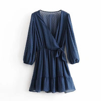 Casual Ruffles Lace Chiffon Dress