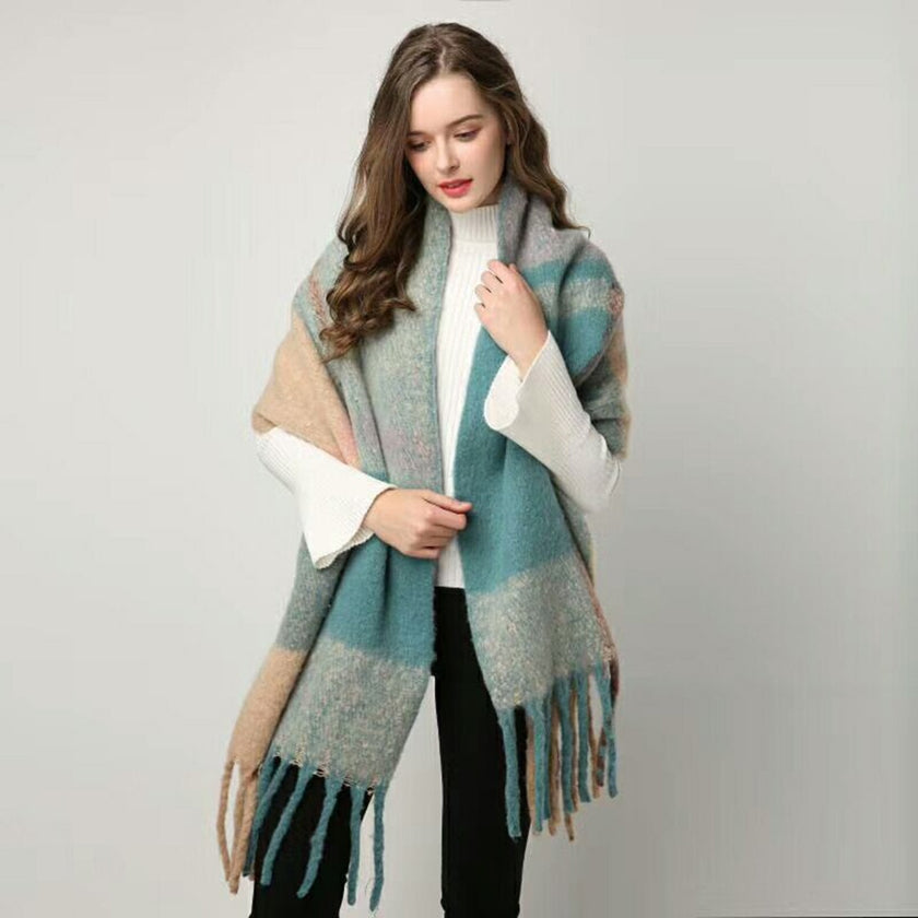 Solid Colour Scarf with Tassel