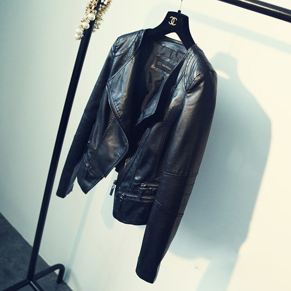 Spring Autumn Ladies Motorcycle Leather