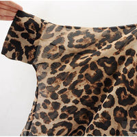 Irregular Leopard Print Chiffon Blouse