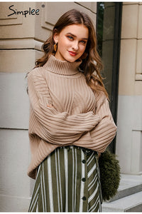 Casual Turtleneck Knitted Sweater