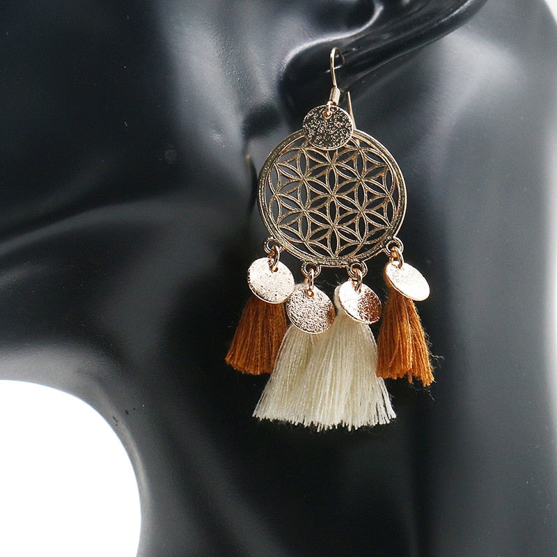 Vintage Ethnic Long Tassel Earrings