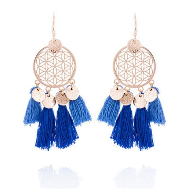 Vintage Ethnic Long Tassel Earrings