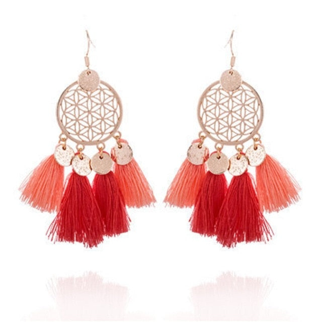 Vintage Ethnic Long Tassel Earrings