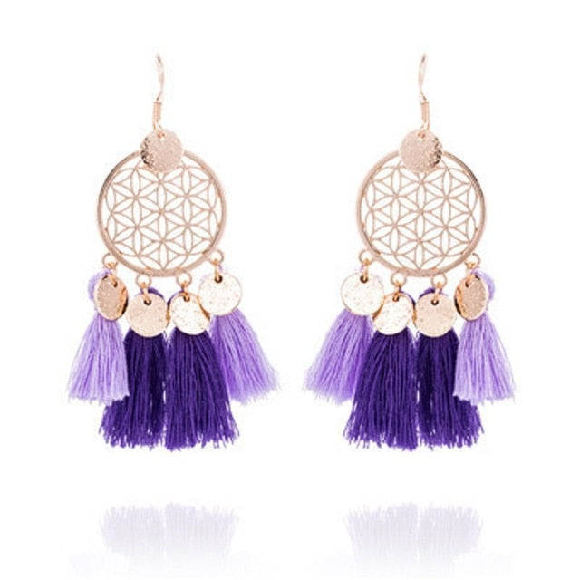 Vintage Ethnic Long Tassel Earrings