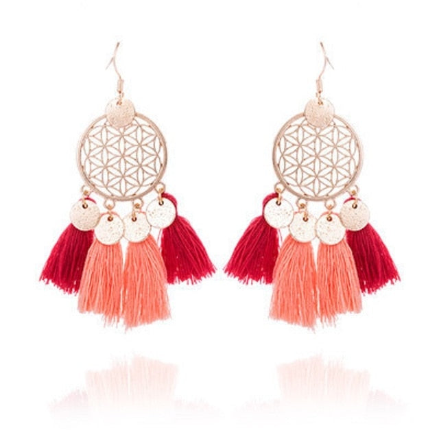 Vintage Ethnic Long Tassel Earrings